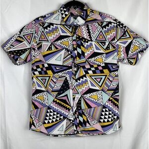 MASSIVE Button Up Shirt‎ Unisex Geo/Memphis Style – ASO Love on the Spectrum